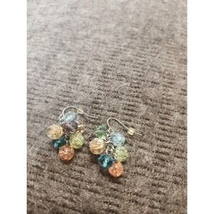 beaded cluster dangle earrings